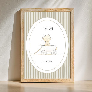 Affiche personnalisée avec un ours mignon dans une
