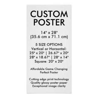 Affiche personnalisée brillante verticale 35,6 cm 