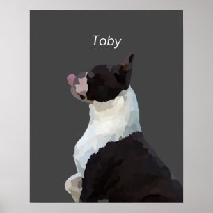 Affiche personnalisée de chien Boston Terrier à l'
