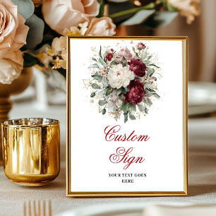 Affiche personnalisée de fleurs de feuillage rouge