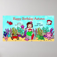 Affiche personnalisée de joyeux anniversaire Sirèn
