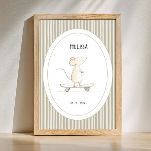 Affiche personnalisée de la nurserie de souris mig