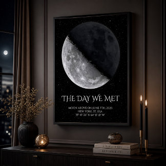 Affiche personnalisée de la phase lunaire pour l'a