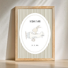 Affiche personnalisée de nounours pilote mignon po
