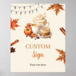 Affiche personnalisée de pancarte de café brassant