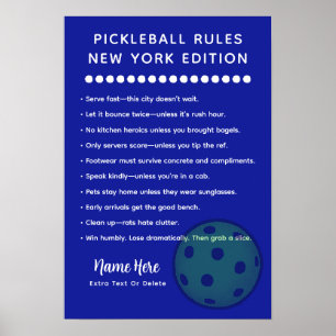 Affiche personnalisée de Pickleball Édition New Yo