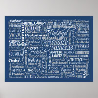 Affiche personnalisée des villes de Finlande