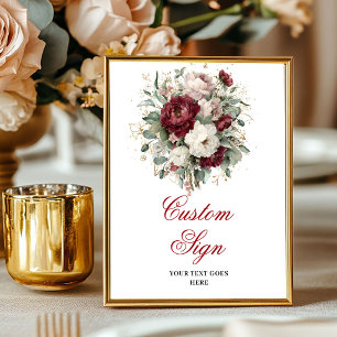 Affiche personnalisée Floral Végétal Marsala Chic