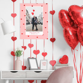 Affiche photo de la Saint-Valentin rose avec des c