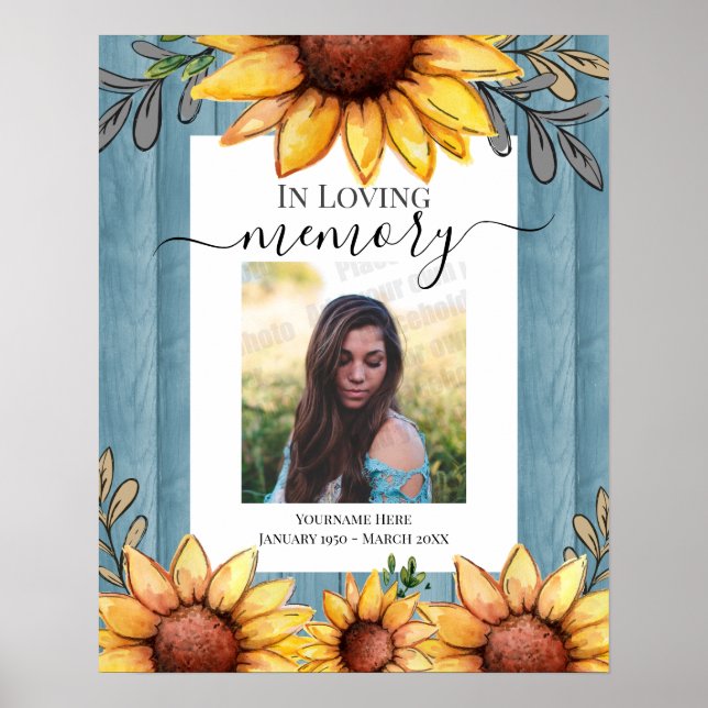 Affiche photo Tournesol en souvenir affectueux (Devant)