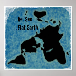Affiche plate de carte de la terre