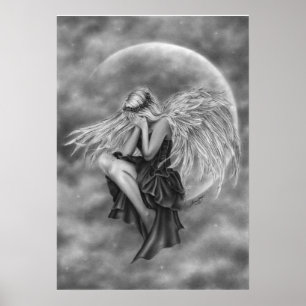 Affiche pleurante d'ange de lune