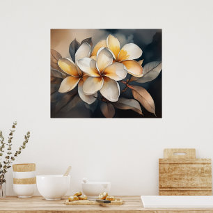 Affiche Plumeria Doré