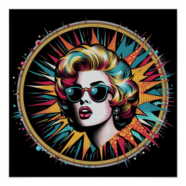 Affiche Pop Art Marilyn Glossy (Devant)