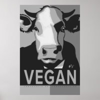 Affiche Pop Art Vache en Noir et Blanc - Végétalie