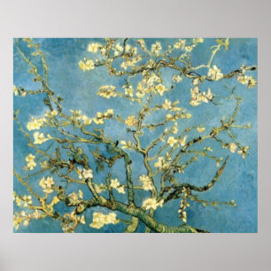 Affiche post-impressionniste d'arbre d'amandier en