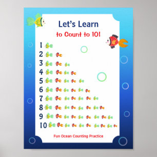 Affiche pour apprendre à compter jusqu'à 10 pour l