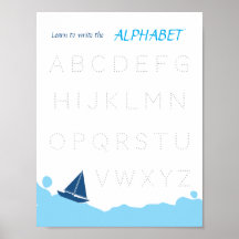 Affiche pour apprendre à écrire l'alphabet pour le