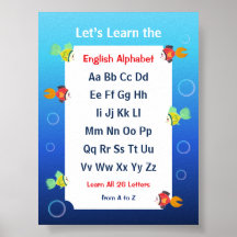 Affiche pour apprendre l'alphabet aux enfants