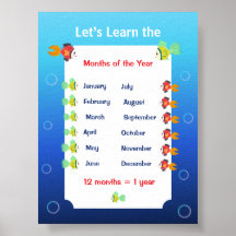 Affiche pour apprendre les mois de l'année pour le
