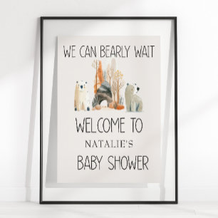 Affiche pour Baby Shower "Animaux de la nurserie d