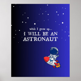 Affiche pour chambre d'enfant bleue, Astronaute, T