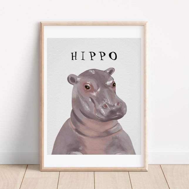 Affiche pour enfants avec dessin d'hippopotame mig (Créateur téléchargé)
