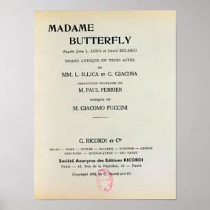 Affiche pour Madame Butterfly par Giacomo