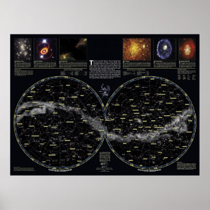 Affiche profonde de diagramme en étoile de ciel