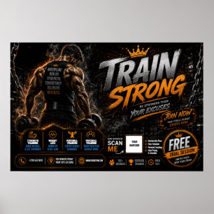 Affiche promotionnelle de gym/fitness modifiable