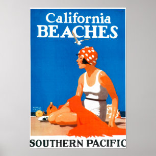 Affiche promotionnelle des plages de Californie