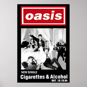 Affiche promotionnelle Oasis Cigarettes et Alcool 