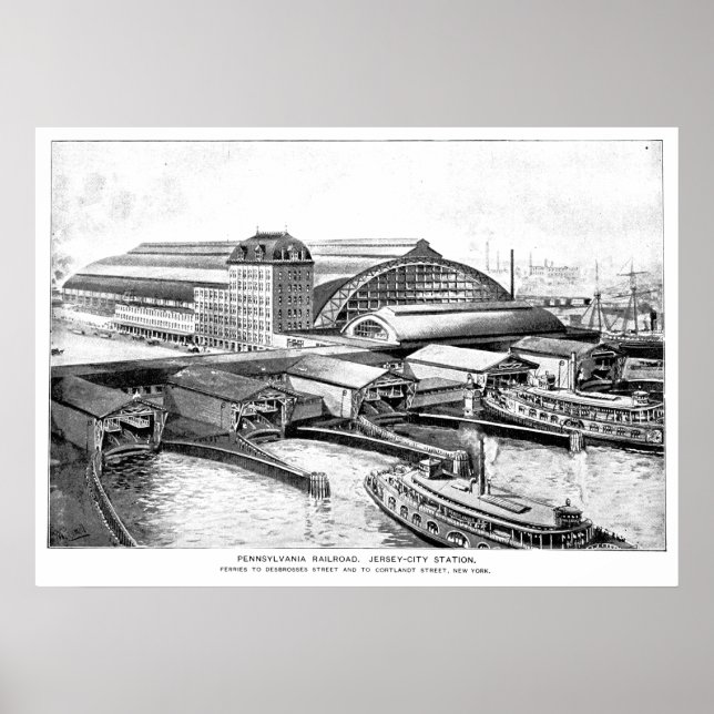 Affiche PRR Jersey City NJ Station 1893 (Devant)