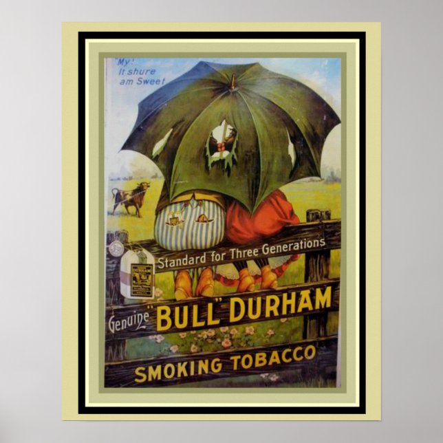 Affiche publicitaire - Bull Durham Tabagisme (Devant)