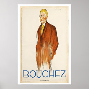 Affiche publicitaire vintage de mode masculine Bou