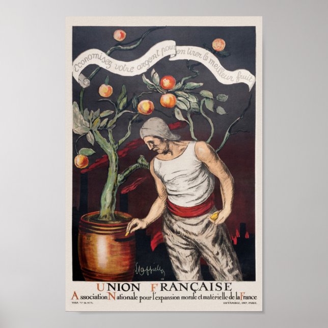 Affiche publicitaire vintage en français (Devant)