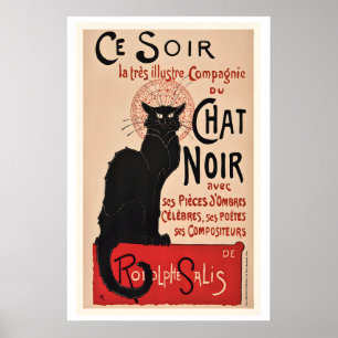 Affiche publicitaire vintage Le Chat Noir Black Ca