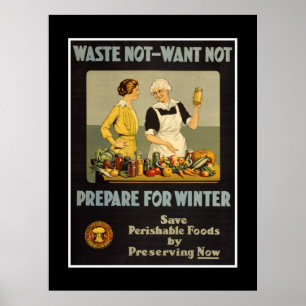 Affiche Publicités Vintage "Ne gaspillez pas, ne m