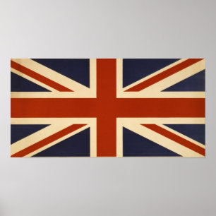 Affiche rectangulaire du drapeau de l'Union britan