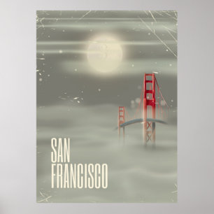 Affiche rétro de voyage à San Francisco