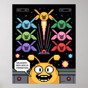 Affiche Rétro Galaga Galagans