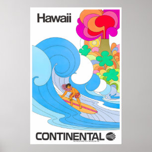 Affiche Rétro Hawaii Voyage Surf Art Impression Ré