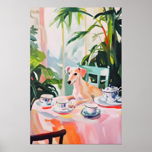 Affiche rétro Whippet, peinture à l'huile Whippet