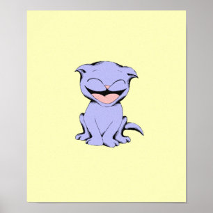 Affiche riante de chat de sucette