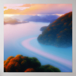 Affiche River Through the Hills