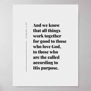 Affiche Romains 8:28 Toutes choses concourent au b