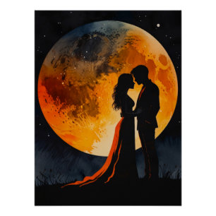Affiche romantique. Art mural. Décoration murale