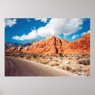 Affiche rouge de graphique de vecteur du Nevada de