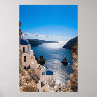 Affiche Santorin Blue Horizon