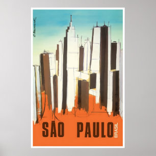 Affiche São Paulo Brésil Ville Impression Art Voya